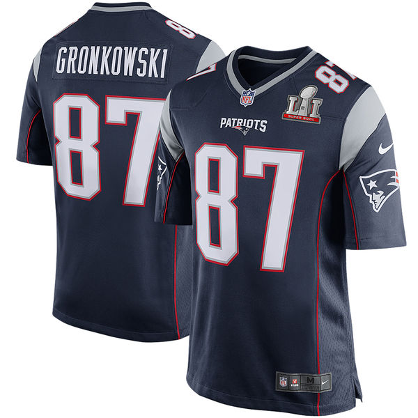 Rob Gronkowski New England Patriots Nike Super Bowl LI Bound Game Jersey - Navy